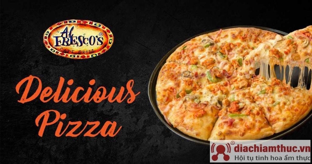 Pizza AL Fresco's - quán ăn quận Nam Từ Liêm được nổi tiếng với những món pizza thơm ngon và đa dạng, mang đến cho khách hàng trải nghiệm ẩm thực tuyệt vời với không gian thoáng đãng và phục vụ chuyên nghiệp.