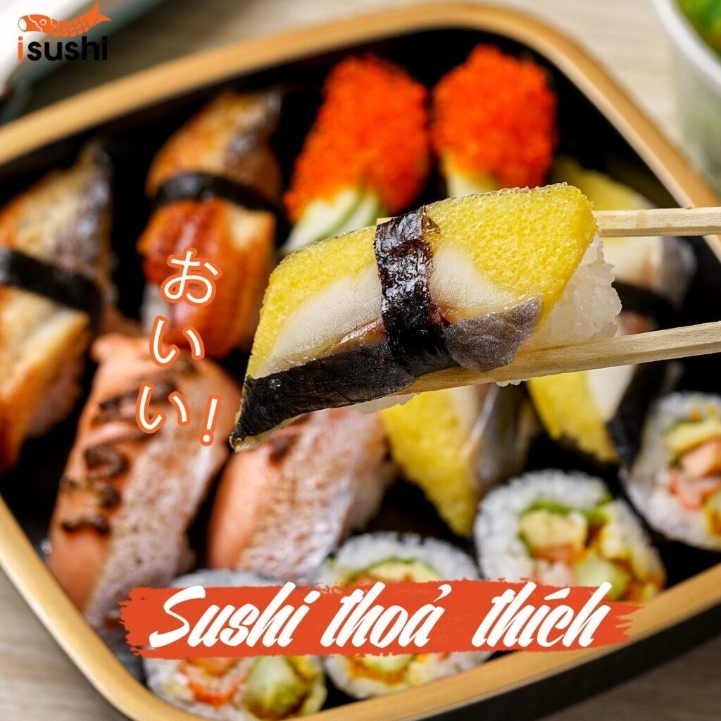 Isushi là một điểm đến thiên đường cho các món sushi thượng hạng, với sự kết hợp tinh tế của hương vị tươi ngon và sự sáng tạo trong cách trình bày.